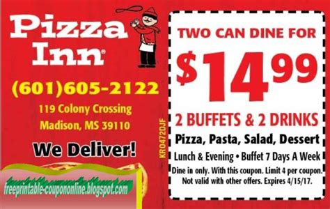 Pizza Inn Coupons Printable